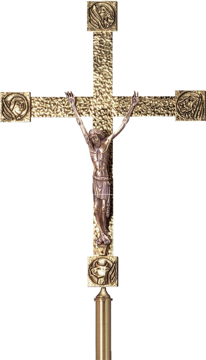 Hammered Processional Crucifix