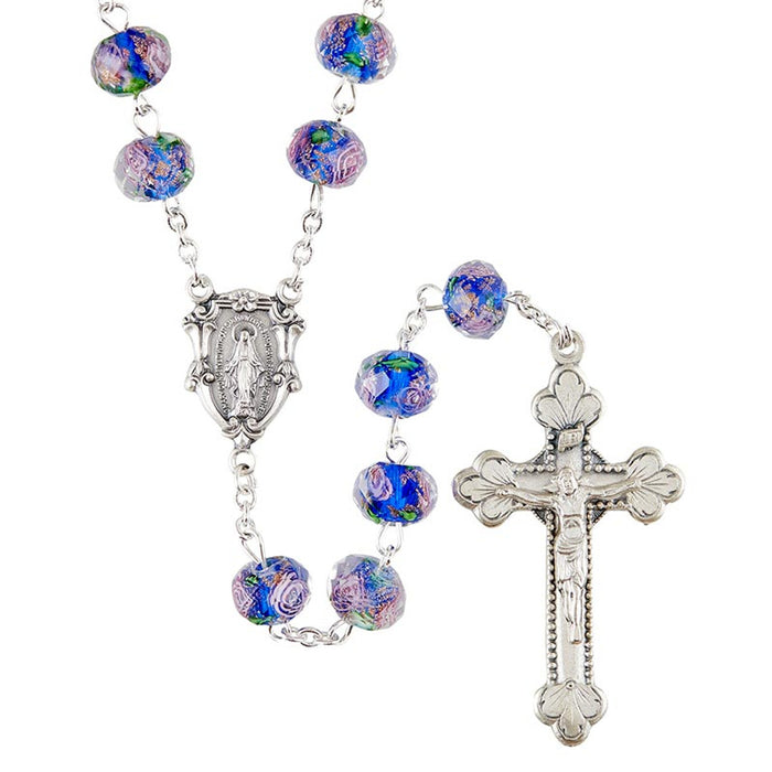 Rosary-Hand Painted - Sapphire