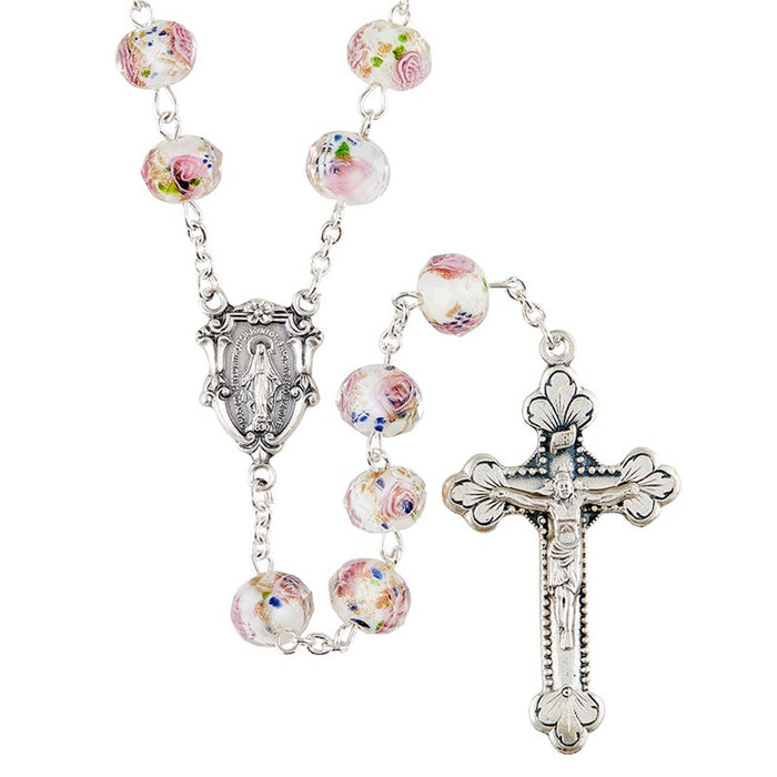 Rosary - Hand painted - White