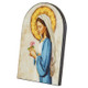 Madonna of the Rose Arched wood Plaque