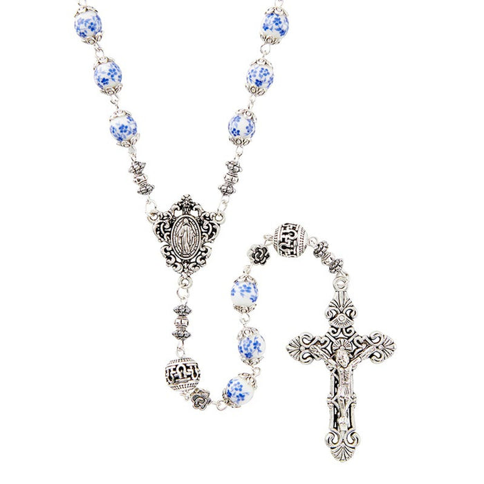 Miraculous Ceramic Flower Rosary