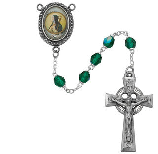 6MM GREEN ST BRIGID ROSARY