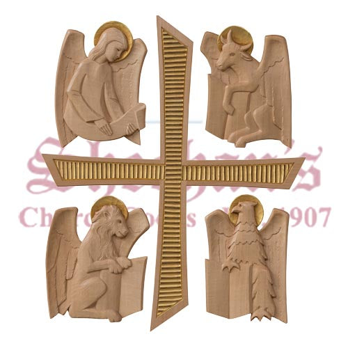 Symbols Of 4 Evangelists With Cross