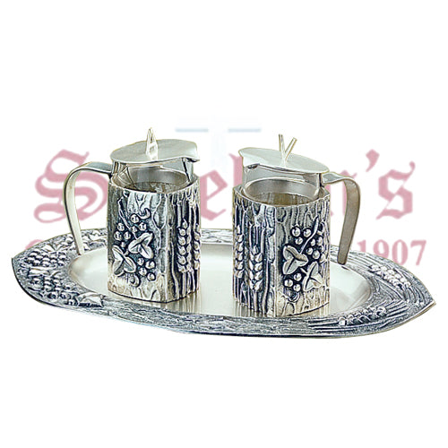 Modern Brass Silverplated Cruets set