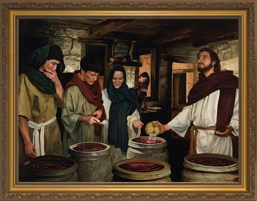 Wedding at Cana by Jason Jenicke - Standard Gold Framed Art