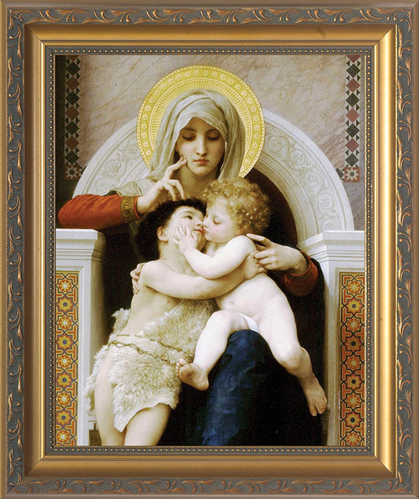 Virgin, Jesus, and St. John the Baptist (Embracing) Framed Art