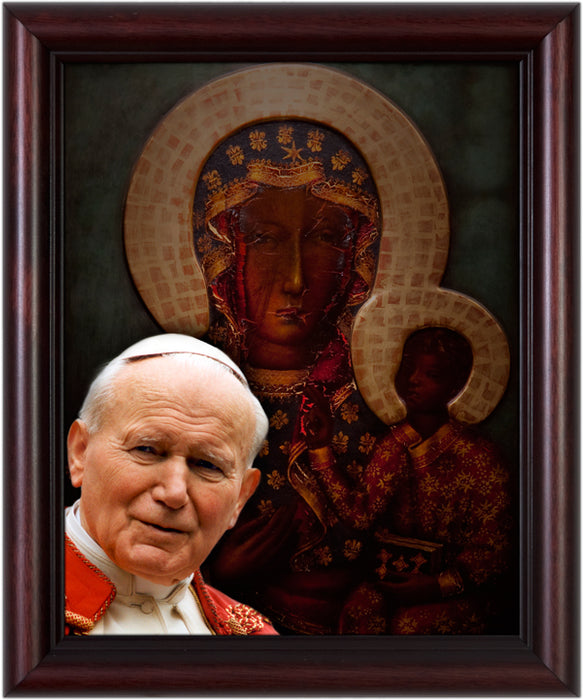 St. John Paul II and Our Lady of Czestochowa Framed Art