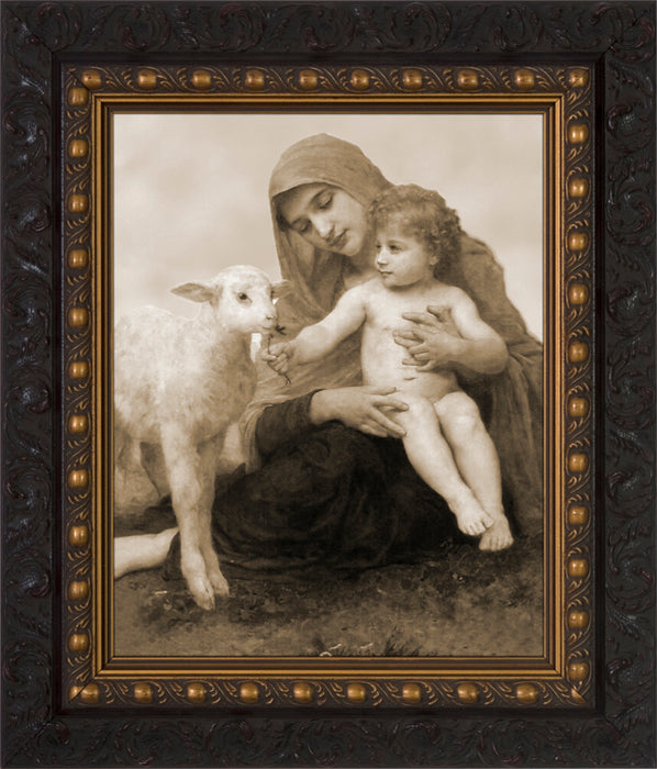 Virgin and the Lamb (Sepia) Framed Art