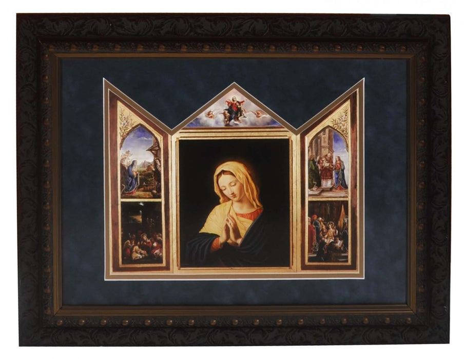 The Virgin, After Sassoferrato Matted Triptych Art